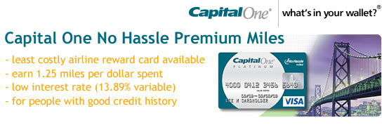 Capital One No Hassle Premium Miles Rewards Credit Card