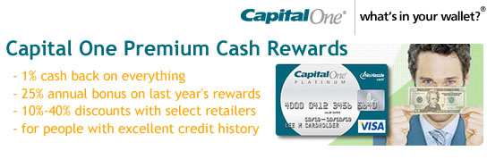 Capital One No Hassle Premium Cash Rewards Credit Card