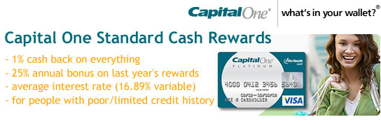 Capital One No Hassle Standard Cash Rewards Credit Card